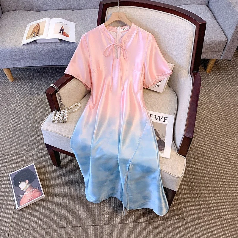 Plus Size Ombre Qipao Dress (EXTRA BIG SIZE)