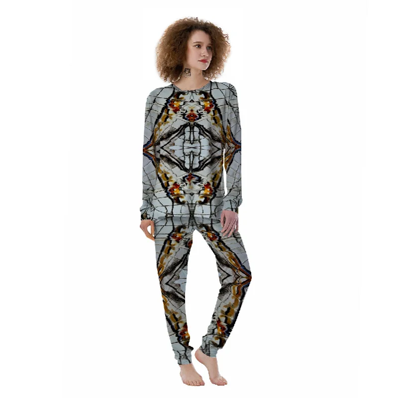 Butterfly Wing Skin Grey Print Women's Pajamas