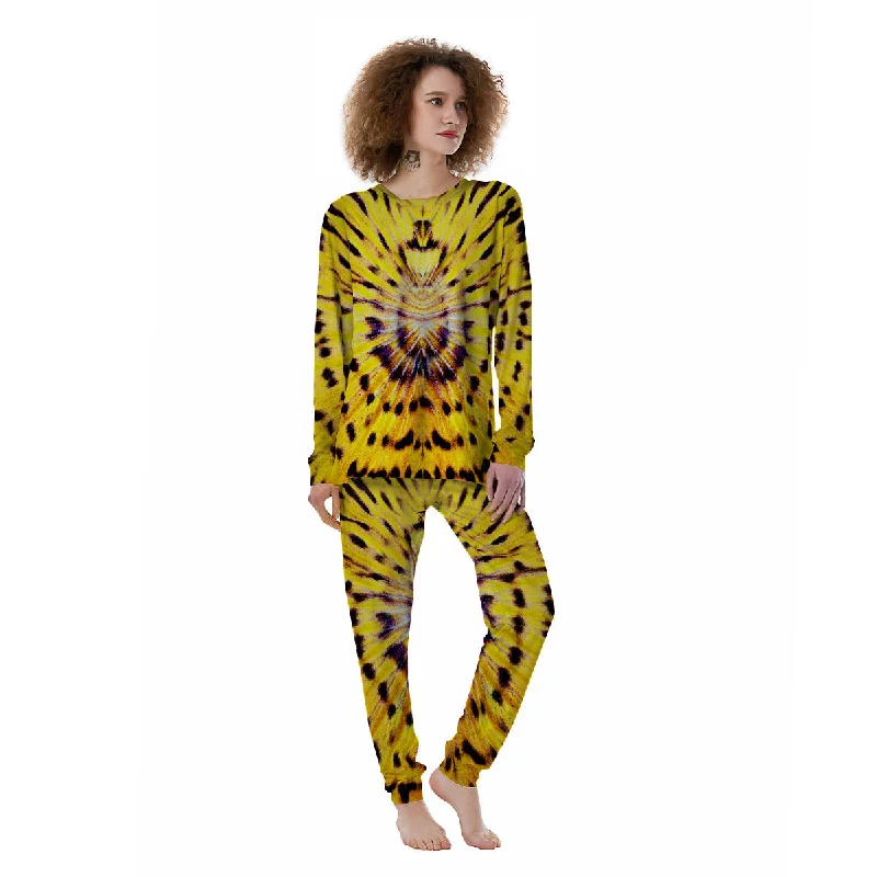 Butterfly Wing Skin Yellow Print Women's Pajamas