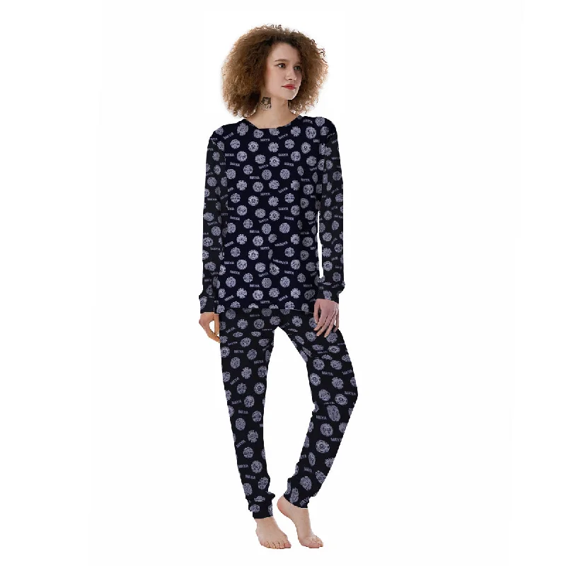 Calendar Aztec Maya Exotic Print Pattern Women's Pajamas