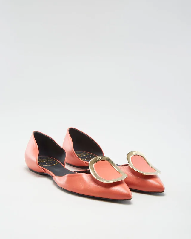 Roger Vivier Pink Leather Ballet Flats - EUR 35.5