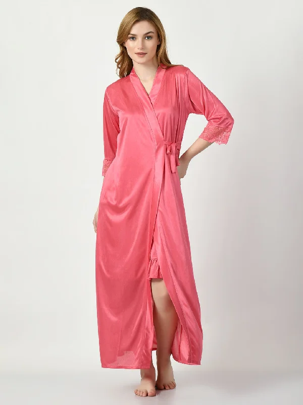 Women's Satin Pink Nightdress - Legit Affair