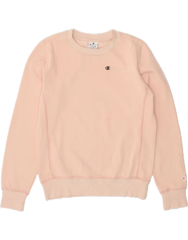 CHAMPION Womens Sweatshirt Jumper UK 14 Medium Pink Cotton