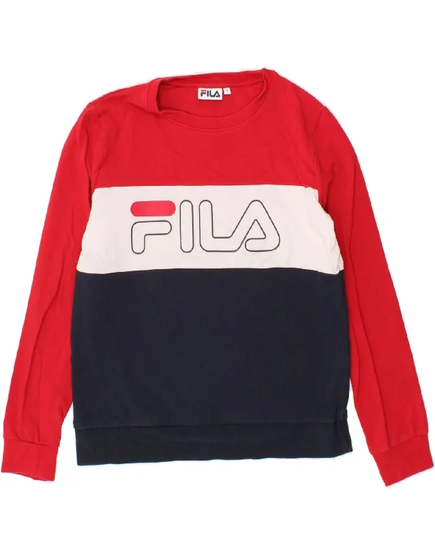 FILA Womens Graphic Sweatshirt Jumper UK 10 Small Multicoloured