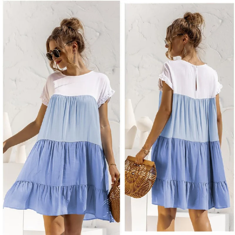 Summer Leisure Ruffled Daily Short Dresses