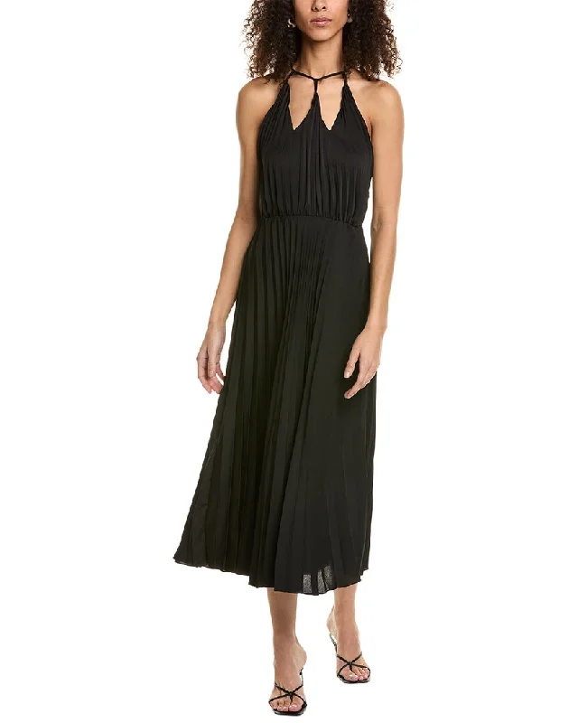 Sandro Accordion Pleated Midi Dress