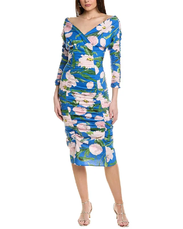 Carolina Herrera Ruched Midi Dress