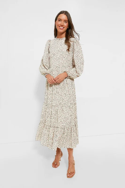 Cream Floral Jesse Midi Dress