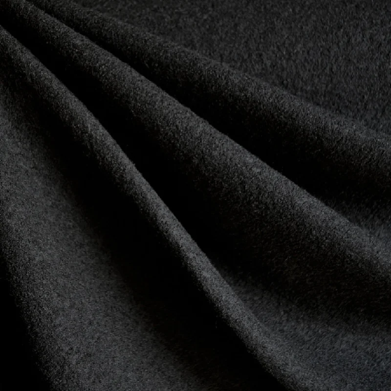 Boiled Wool Blend Coating Black