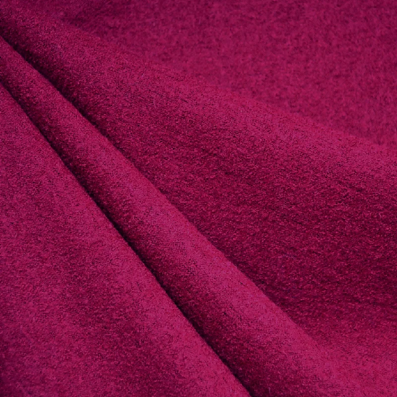 Boiled Wool Blend Coating Raspberry