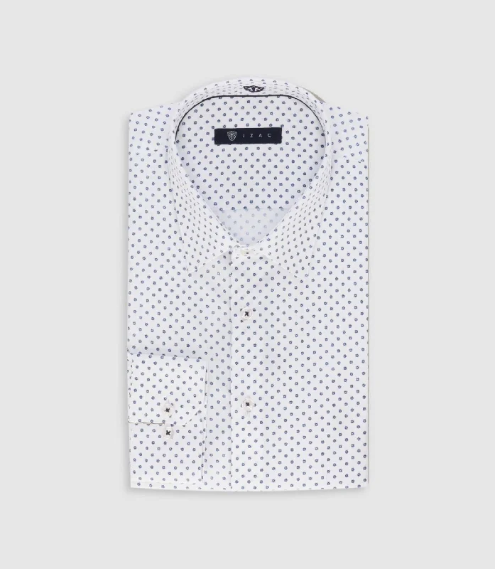 Chemise slim à imprimé micro motifs blanc MATHEWOUT