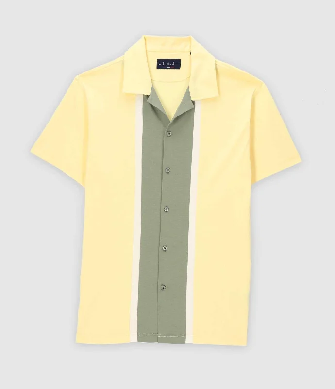 Chemise manches courtes en jersey jaune KAMI2