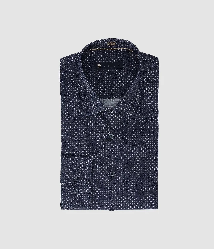 Chemise slim imprimée marine PRIMAEL