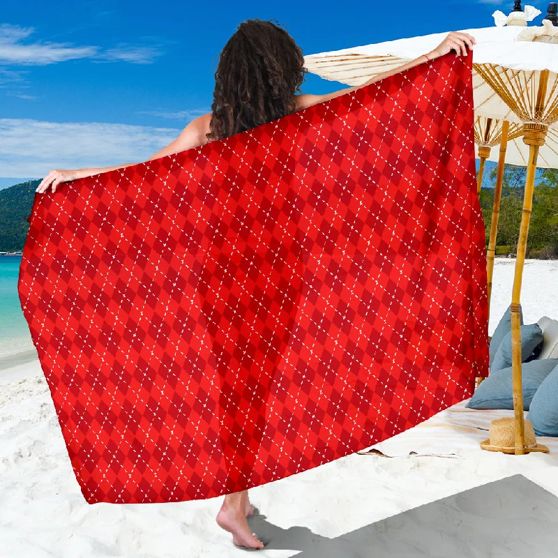 Red Argyle Sarong