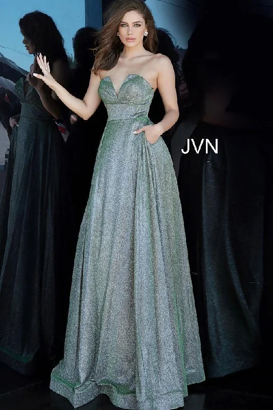 Jovani 2169 Prom Long Strapless Glitter Dress