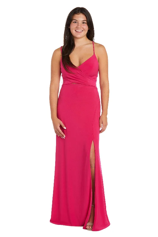 Morgan & Co 13012 Long Spaghetti Strap Prom Dress