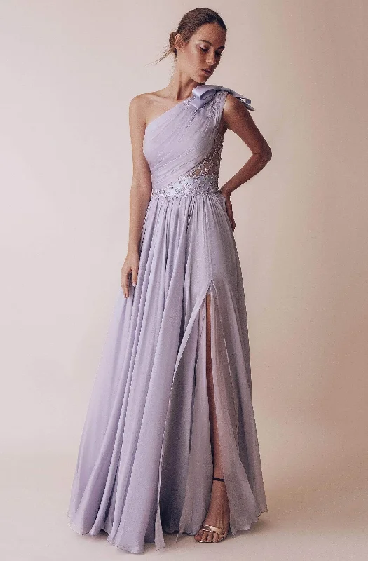 Gatti Nolli Couture - Ruched Asymmetric Prom Gown OP-4981