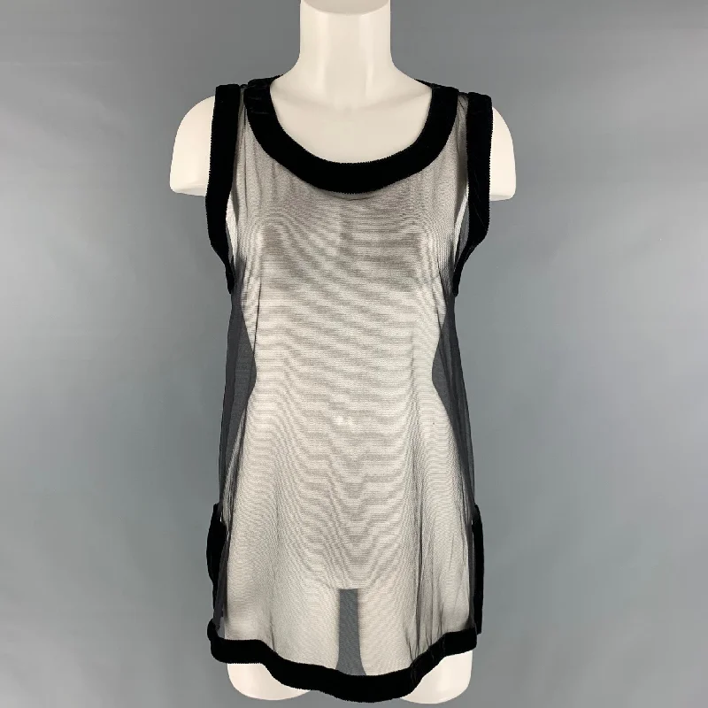 LA PERLA Size M Black See Through Mesh Tank Dress Top