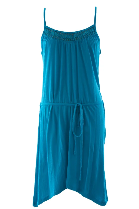 VELVET by Graham & Spencer Women's Cerulean Eyelet Trim Tank Dress S NEW $138