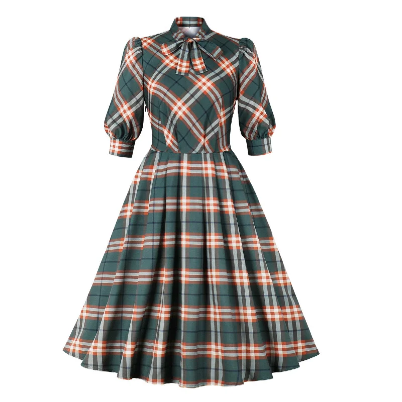 3/4 Length Sleeves Women Vintage Dresses