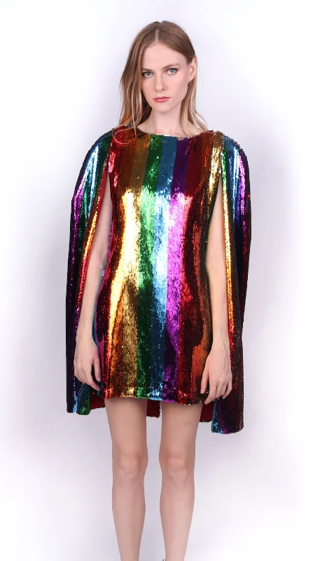 Any Old Iron Rainbow Cape Dress