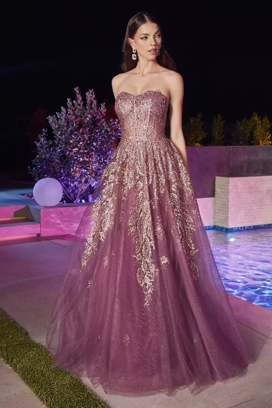 Cinderella Divine's Alluring Strapless Gown for Formal Occasions: J852