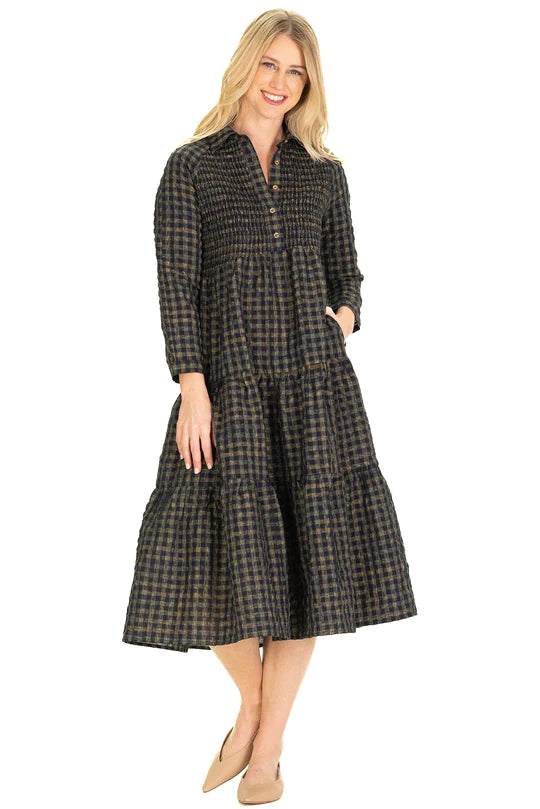 Duffield Lane Stephanie Dress Navy Plaid