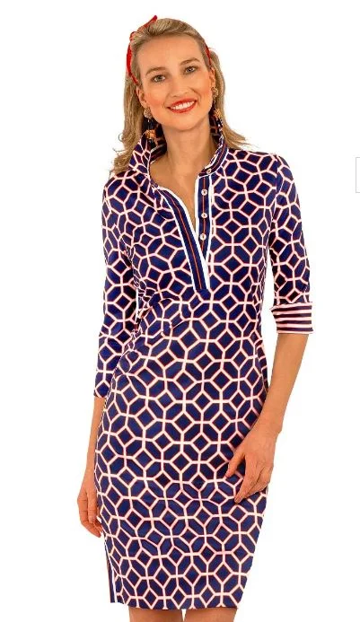 Gretchen Scott Everywhere Dress Lucy in the Sky with Diamonds Navy