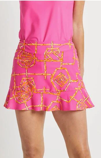 Jude Connally Courtney Skort Bamboo Lattice Pink/Apricot