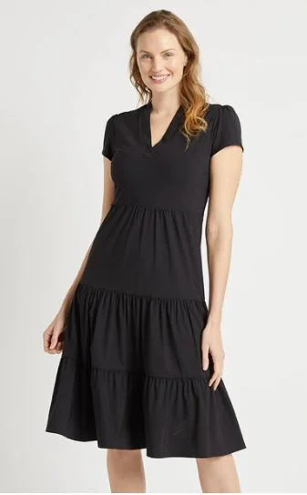 Jude Connally Libby Dress Lightweight Jude Cloth Black