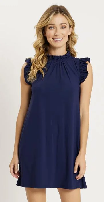 Jude Connally Shari Dress Lightweight Jude Cloth Navy