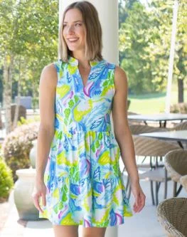 Mary Square Newport Dress Chase the Tide Blue