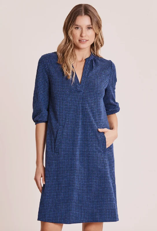 Tyler Boe Dakota Dress Small Houndstooth Sapphire