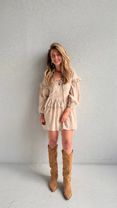 Cotton Boho Ruffle Dress