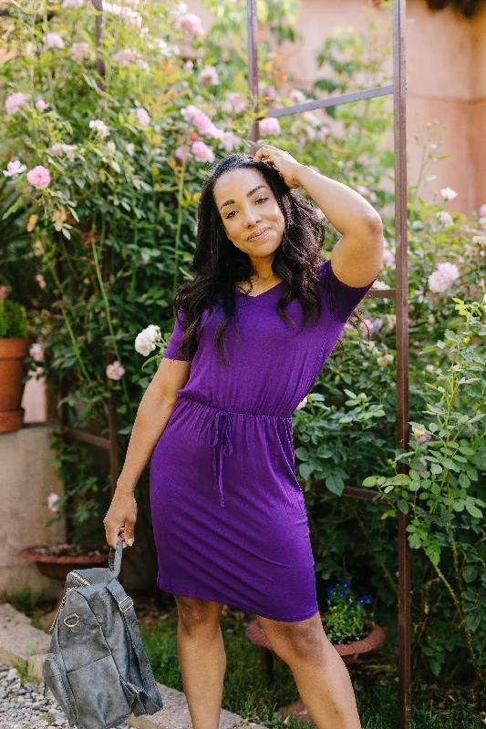 Cute Comfort Dress In Purple - On Hand