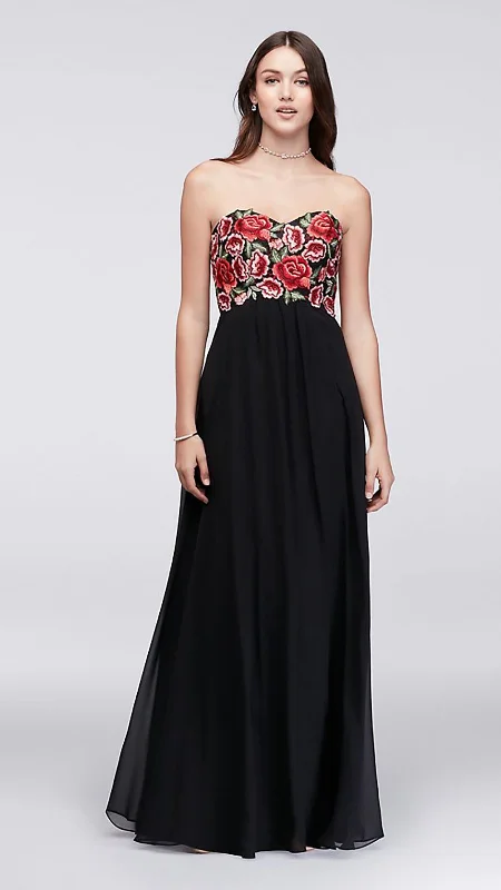 Decode 1.8 - 184068SC Floral Embroidered Strapless Empire Dress