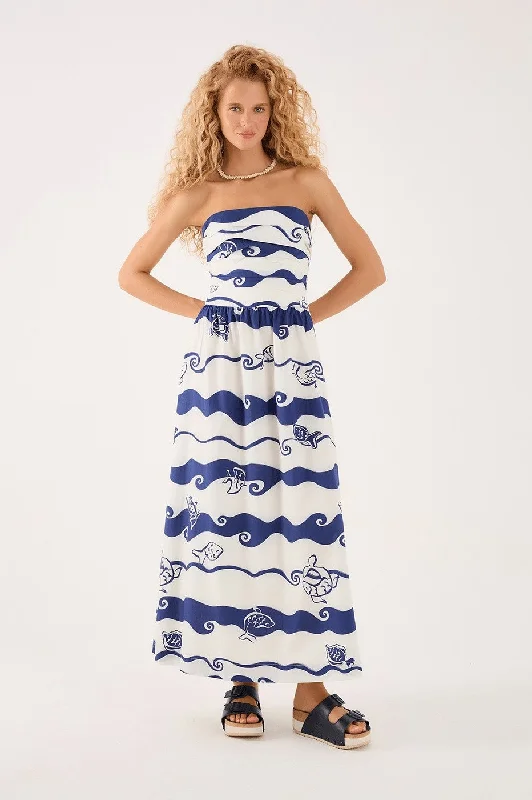 Dress To Clothing Women's Dres With Painted Print Strapless