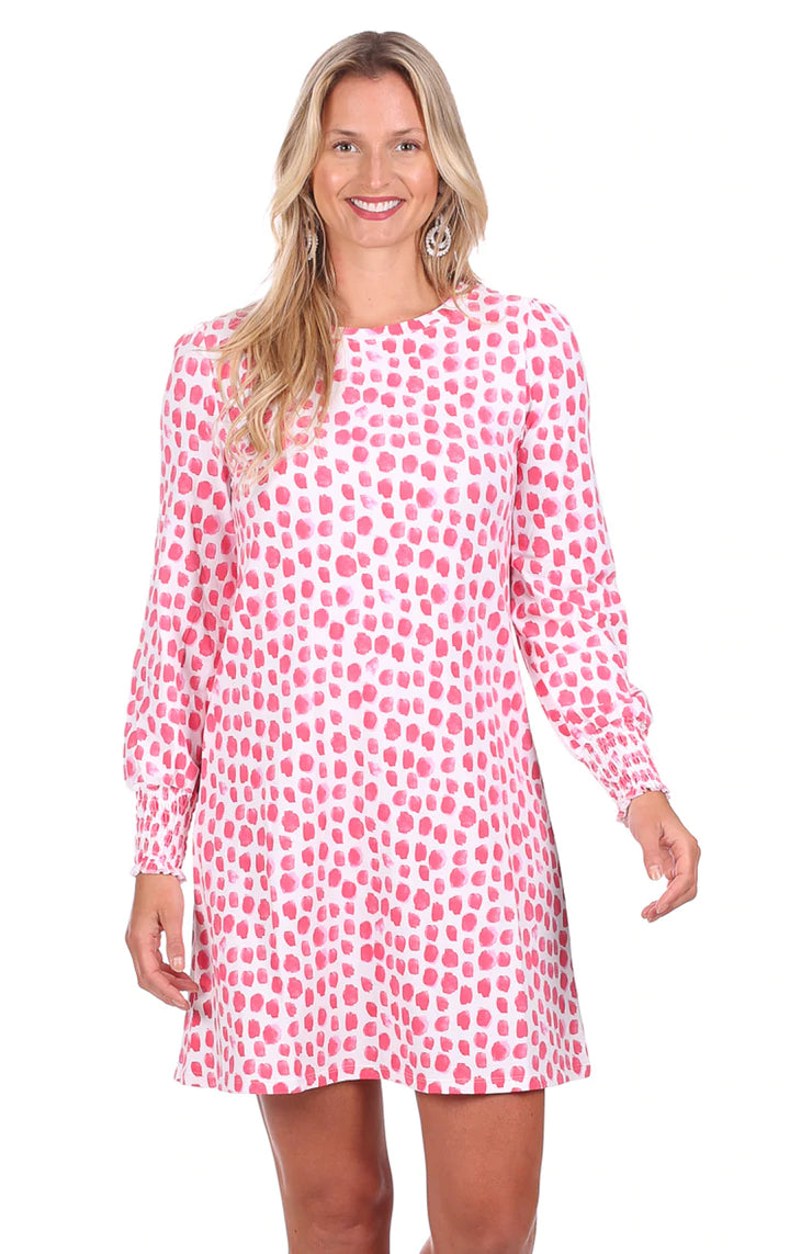 Duffield Lane Danica Dress Pink Watercolor Dot