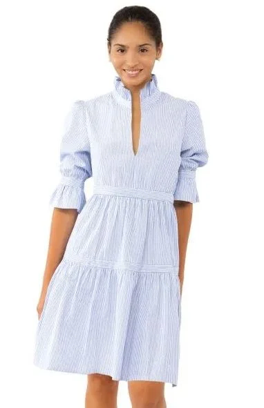 Gretchen Scott Teardrop Dress Stripe Martine/Periwinkle