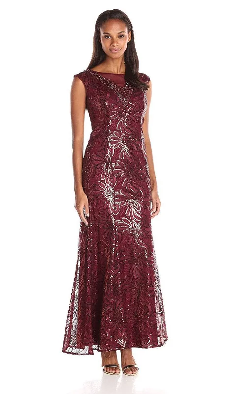 Ignite Evenings - Floral Sequined Long Gown 3399SC