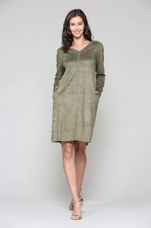 JOH Aurora V-Neck Dress No Pockets Olive