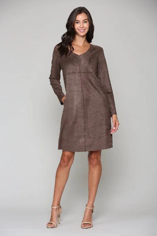 JOH Aurora V-Neck Dress No Pockets Umber