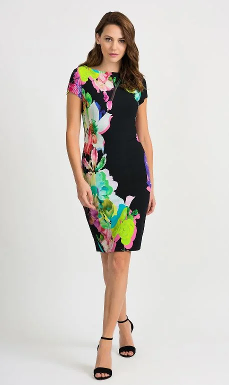 Joseph Ribkoff Black/Multi Dress Style 201635