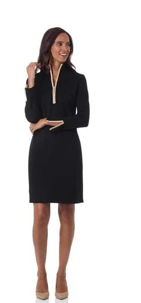 Jude Connally Anna Ponte Knit Dress Black/Camel