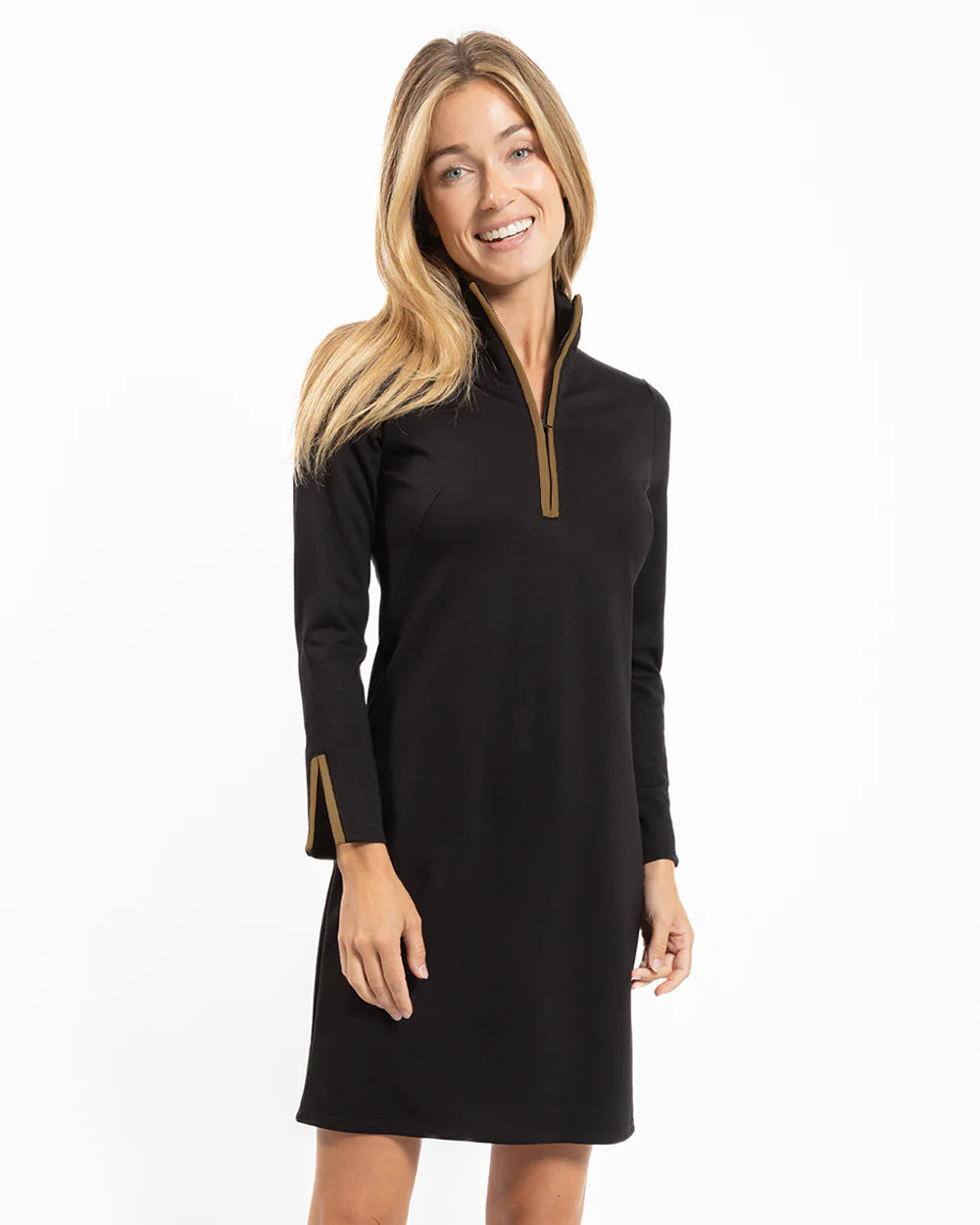 Jude Connally Anna Ponte Knit Dress Black/Saddle