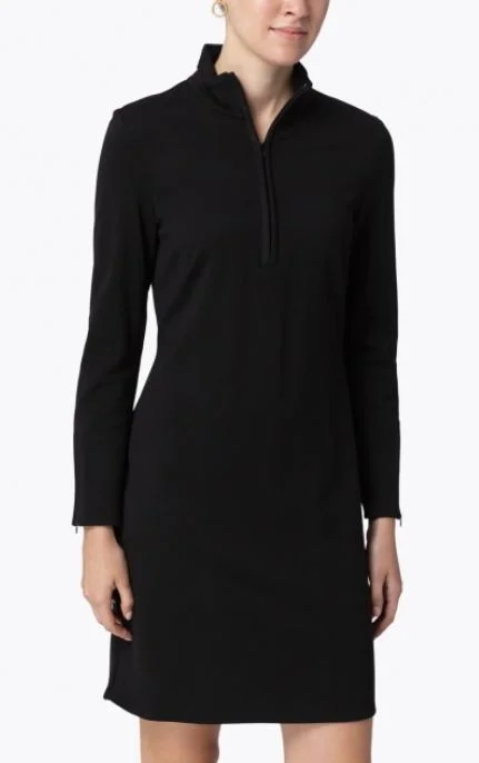 Jude Connally Anna Ponte Knit Dress Black/Black Velvet