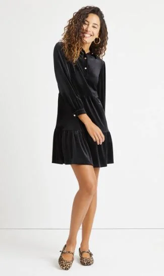 Jude Connally Henley Dress Black Velvet