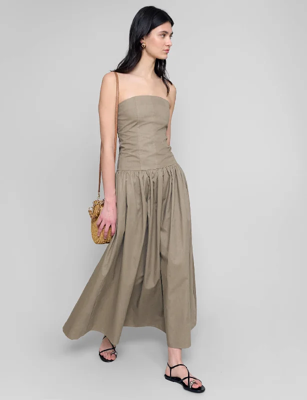 Khaki Strapless Dress-BESTSELLER