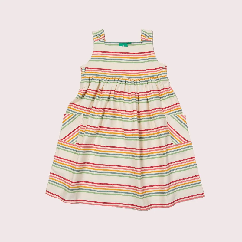 Rainbow Striped Pinny Dress