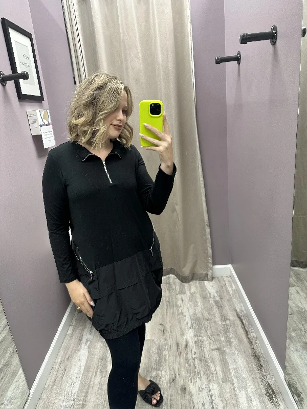 Need To Know Half-Zip Tunic, Black